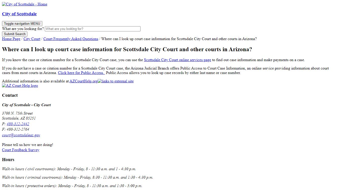 City of Scottsdale - Court FAQs